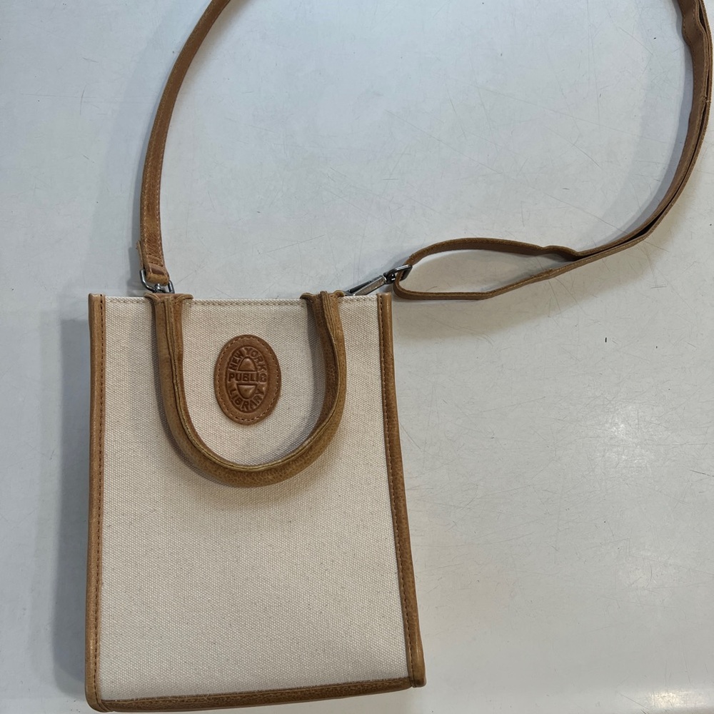 Pueblo Tan and Cream Canvas Shoulder Bag
